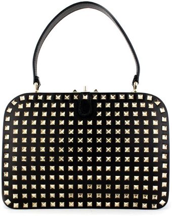 Valentino Black Rockstud Framed Handbag - Lyst