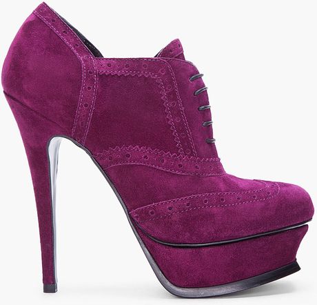 Yves Saint Laurent Purple Tribute Suede Pumps in Purple - Lyst