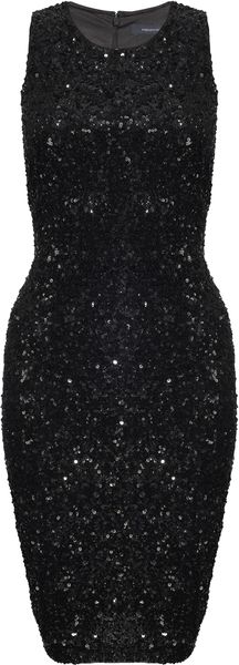 French Connection Spiegal Sequins Dress in Black - Lyst