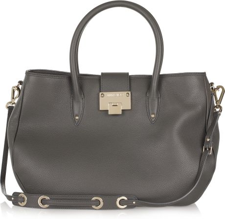 Jimmy Choo Rania Texturedleather Tote in Gray - Lyst