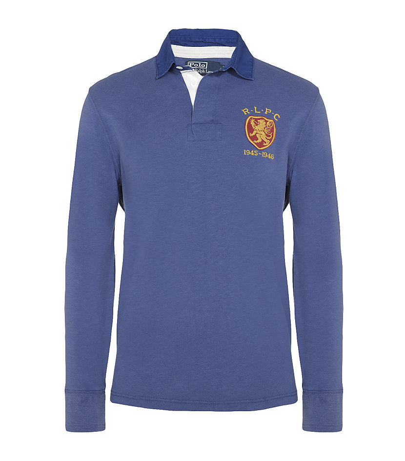 Polo Ralph Lauren Custom Fit Crest Rugby Jersey in Blue for Men Lyst