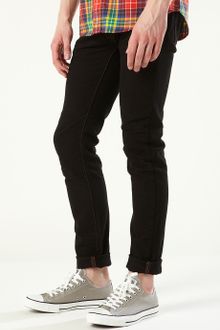 Topman Black Contrast Stitch Stretch Skinny Jeans - Lyst