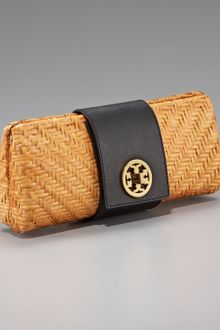 Tory Burch Rattan Turnlock Clutch - Lyst