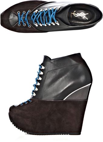Yves Saint Laurent Ariane Wedge Boots - Lyst