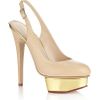 Charlotte Olympia Dolly Leather Slingback in Beige (nude) - Lyst