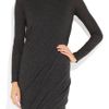 Donna Karan New York Ruched Cashmere Mini Dress in Gray (charcoal) - Lyst