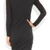 Donna Karan New York Ruched Cashmere Mini Dress in Gray (charcoal) - Lyst