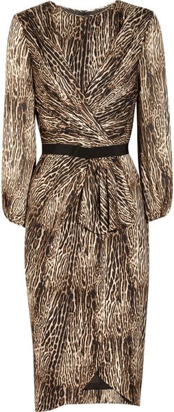 Giambattista Valli Animalprint Silkcharmeuse Dress - Lyst