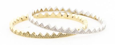 House Of Harlow Engraved Triangle Bangle Set in Multicolor (multi) - Lyst