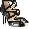 Jimmy Choo Tune Sequined Cutout Suede Sandals in Black - Lyst