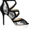 Jimmy Choo Tune Sequined Cutout Suede Sandals in Black - Lyst