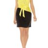 Karen Millen Draped Colourblock Colle in Yellow (multi-coloured) - Lyst