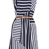 Oasis Stripe Belted Tunic Dress in Blue - Lyst