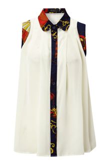 Pussycat Pussycat Printed Trim Shirt - Lyst