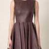 Alexander Mcqueen Leather Dress in Brown (plum) - Lyst