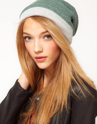 Asos Mixed Knit Boyfriend Beanie - Lyst