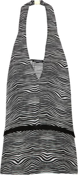 Balmain Zebraprint Jersey Dress in Animal - Lyst