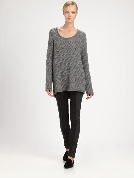 Donna Karan New York Alpacasilk Top in Gray (pewter) - Lyst