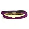 Donna Karan New York Violet Gold Buckle Adjustable Belt in Purple (violet) - Lyst
