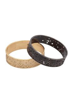 House Of Harlow Engraved and Punched Out Bangle Set - Lyst