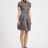 Jil Sander Navy Silk Minicollar Dress in Gray (grey) - Lyst