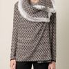 Missoni Geometric Woven Furcollar Cardigan in Gray (pink) - Lyst