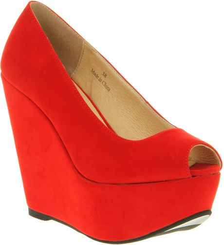Office Witch Craft Wedge Red Microsuede in Red - Lyst