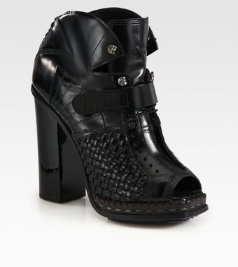 Proenza Schouler Woven Leather Platform Ankle Boots - Lyst
