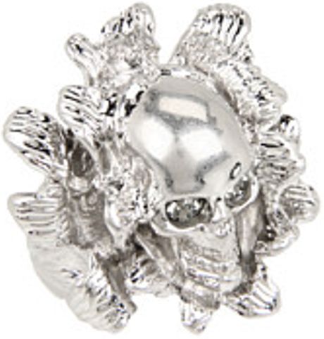 Alexander Mcqueen Scull Ring in Silver (b) - Lyst