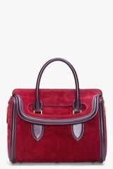 Alexander McQueen Maroon Suede Bond Tote