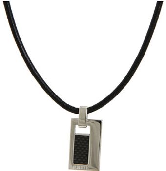 Breil Cave Black Leather Necklace - Lyst