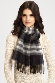 Burberry Cashmere Giant Check Scarf - Lyst