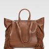 Christian Louboutin Justine Fringed Tote in Brown (tan) - Lyst