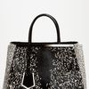 Fendi 2jours Calf Hair Shopper in Black (white/ black) - Lyst