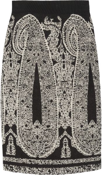 Giambattista Valli Paisley Jacquard Skirt in Gray (black) - Lyst