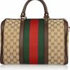 Gucci Vintage Web Boston Monogrammed Canvas Tote in Brown (beige) - Lyst