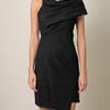 Helmut Lang Pixel Leather Detail Dress in Black - Lyst