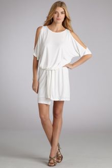 Jay Godfrey White Exposed Shoulder Draped Dress - Lyst