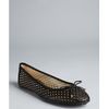 Jimmy Choo Black Perforated Leather Walsh Bow Embellished Flats in Black - Lyst