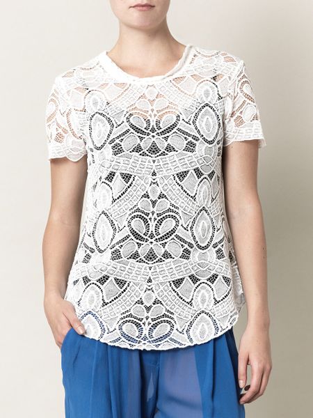L'agence Raschelle Lace Top in White - Lyst