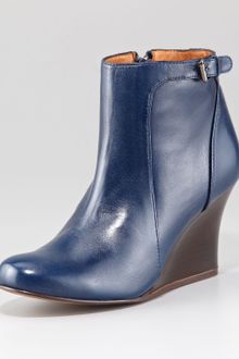 Lanvin Wedge Ankle Boot Blue - Lyst