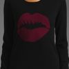Markus Lupfer Intarsia Smacker Lip Jumper in Black (black & beetroot) - Lyst