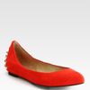 Mcq By Alexander Mcqueen Suede Studded Ballet Flats in Red - Lyst