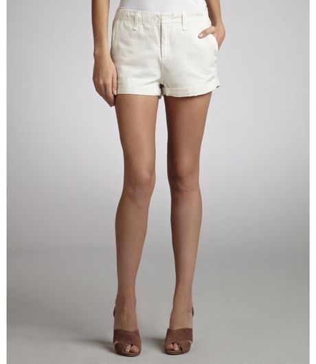 Rag & Bone White Cottonlinen Portabello Shorts in White - Lyst