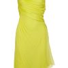 Valentino Accordionpleated Silkchiffon Dress in Yellow (chartreuse) - Lyst