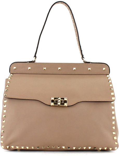 Valentino  Rockstud Handbag in Beige (sand) - Lyst