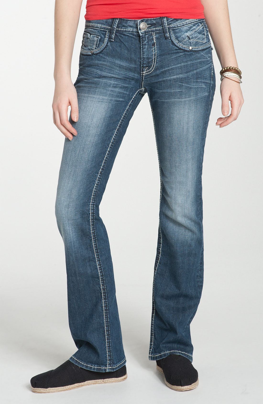 Vigoss Flap Pocket Bootcut Jeans in Blue (medium wash) Lyst