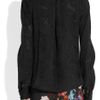 Zac Posen Silk Fil Coupé Blouse in Black - Lyst
