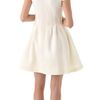 Zac Posen Wool Crepe Dress in White (ivory) - Lyst