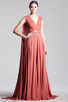 Elie Saab Capeback Georgette Gown - Lyst